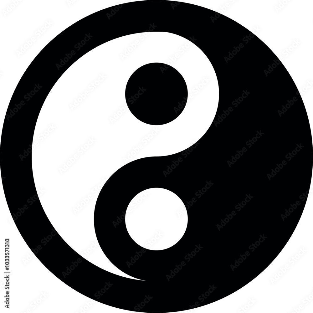Yin and yang icon vector image. Yin and yang icon vector image.