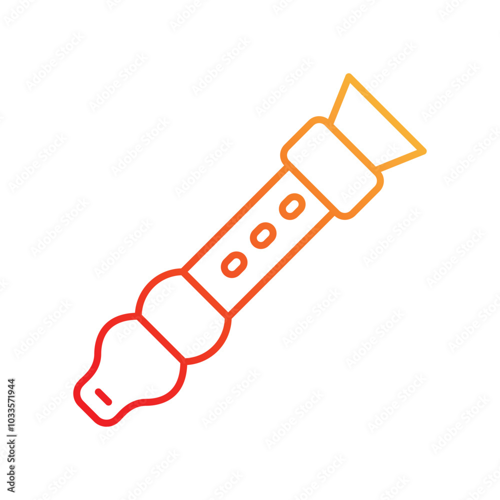 Flute gradient icon with white background vector stock illustration Flute gradient icon with white background vector stock illustration