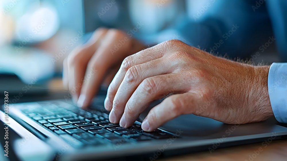 Close up view of hands of a financial analyst or trader inputting market data and analytics into a digital trading terminal or dashboard to monitor investments trends and make informed decisions Close up view of hands of a financial analyst or trader inputting market data and analytics into a digital trading terminal or dashboard to monitor investments trends and make informed decisions