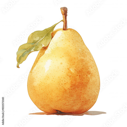 Vintage amber-colored pear clipart, designed for scrapbooking with a transparent background. Simple yet elegant drawing, perfect for crafting, DIY projects, and vintage-themed designs photo