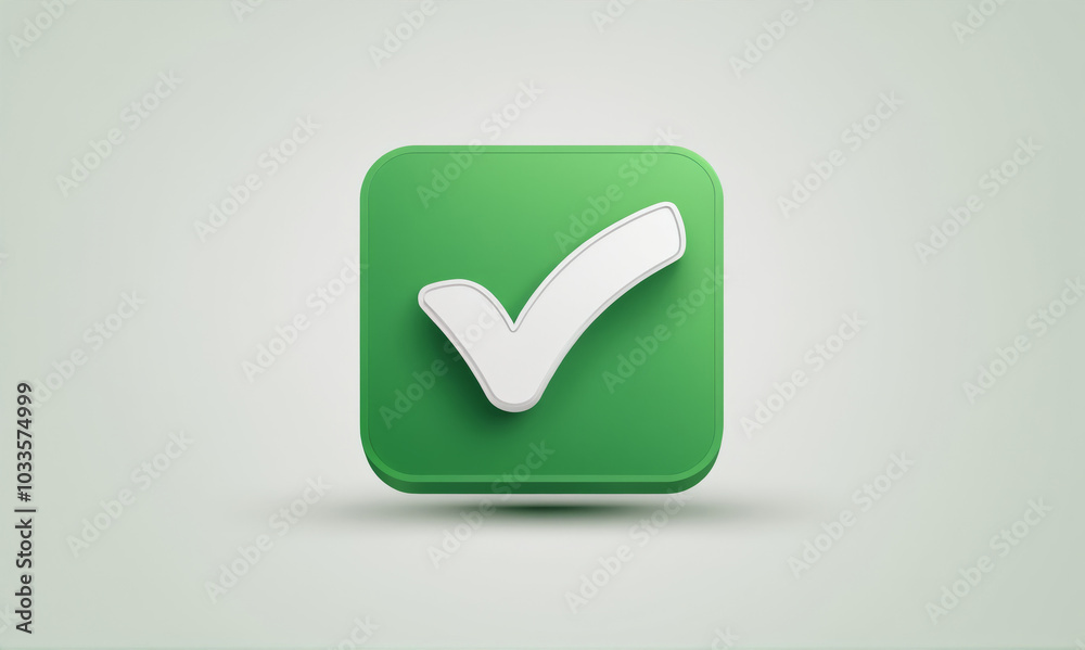 3D green button with a white checkmark 3D green button with a white checkmark