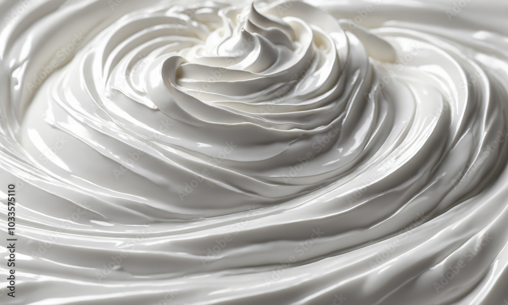 Close-up of swirling white cream texture Close-up of swirling white cream texture
