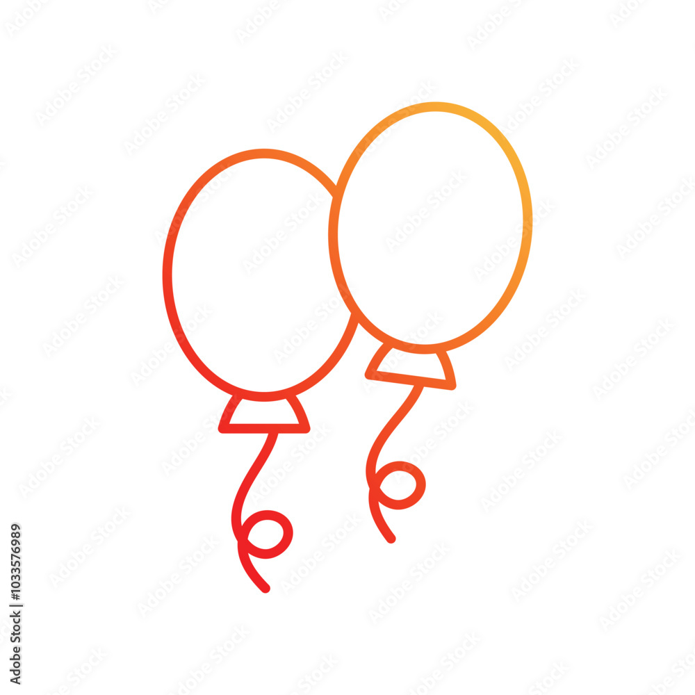 Balloons gradient icon with white background vector stock illustration Balloons gradient icon with white background vector stock illustration