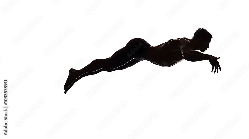 one caucasian man sport swimmer swimming silhouette isolated on white background. one caucasian man sport swimmer swimming silhouette isolated on white background.
