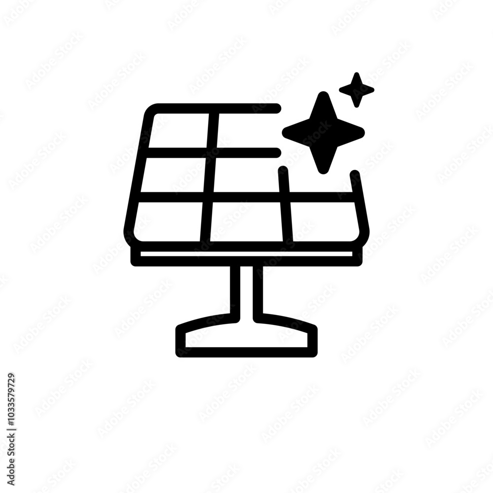 Clean Solar Panel Icon Clean Solar Panel Icon