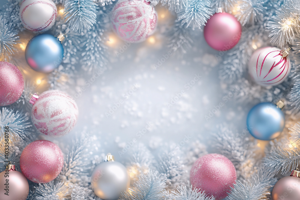 Christmas background in 3d style on pastel colors Christmas background in 3d style on pastel colors