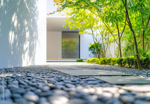 モダンな家と植栽のイメージ