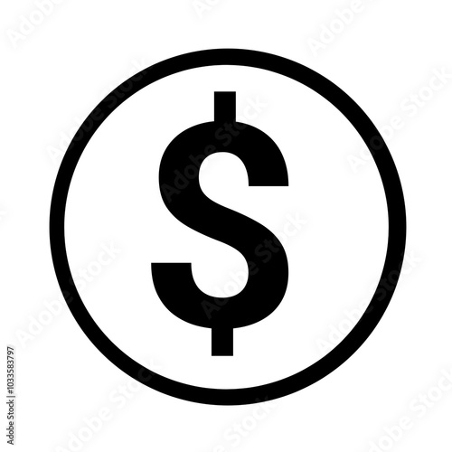 American dollar payment symbol line art icon for apps and websites