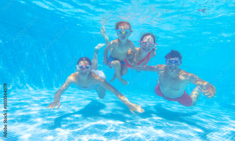 family in swimming pool
