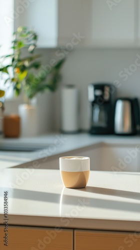 Wallpaper Mural Modern Minimalist Kitchen with Milk Bubble Cup Torontodigital.ca