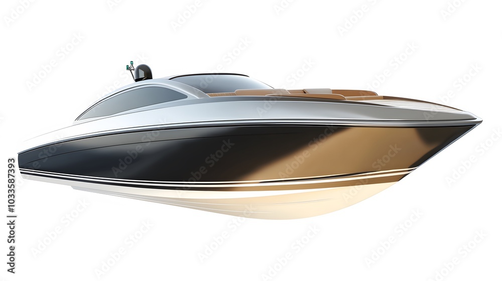 Naklejka premium Motor boat for the rest isolated on a white background. 