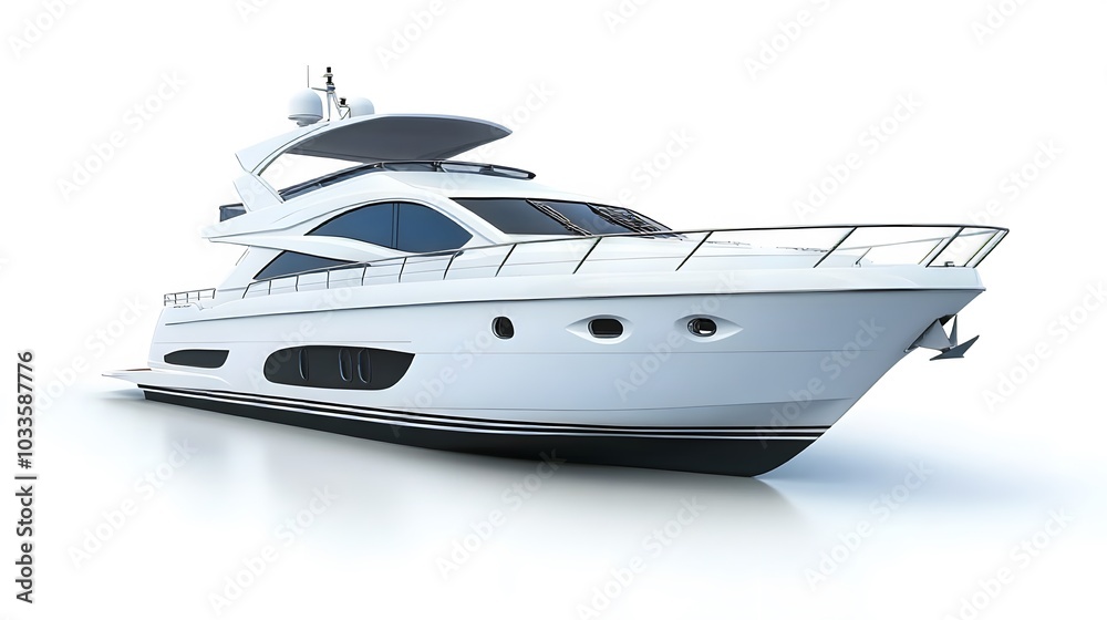 Motor boat for the rest isolated on a white background. Motor boat for the rest isolated on a white background.