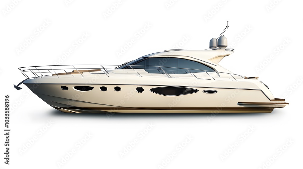 Motor boat for the rest isolated on a white background. Motor boat for the rest isolated on a white background.