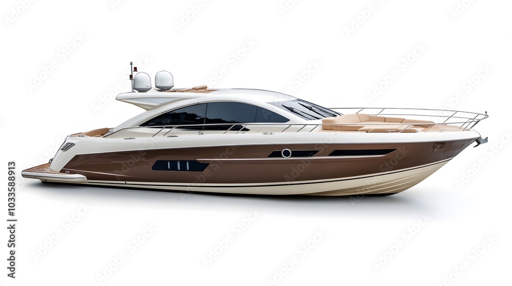 Motor boat for the rest isolated on a white background. Motor boat for the rest isolated on a white background.