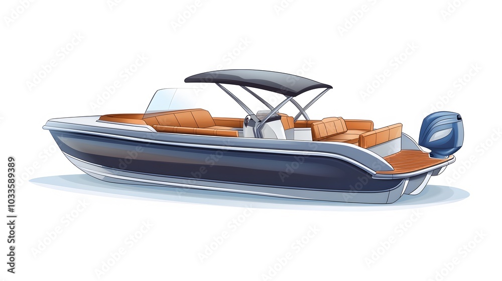 Motor boat for the rest isolated on a white background. Motor boat for the rest isolated on a white background.
