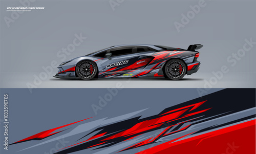 Sport racing supercar wrap livery design black and white color combination for universal medium vector eps10 ready to print printable file
