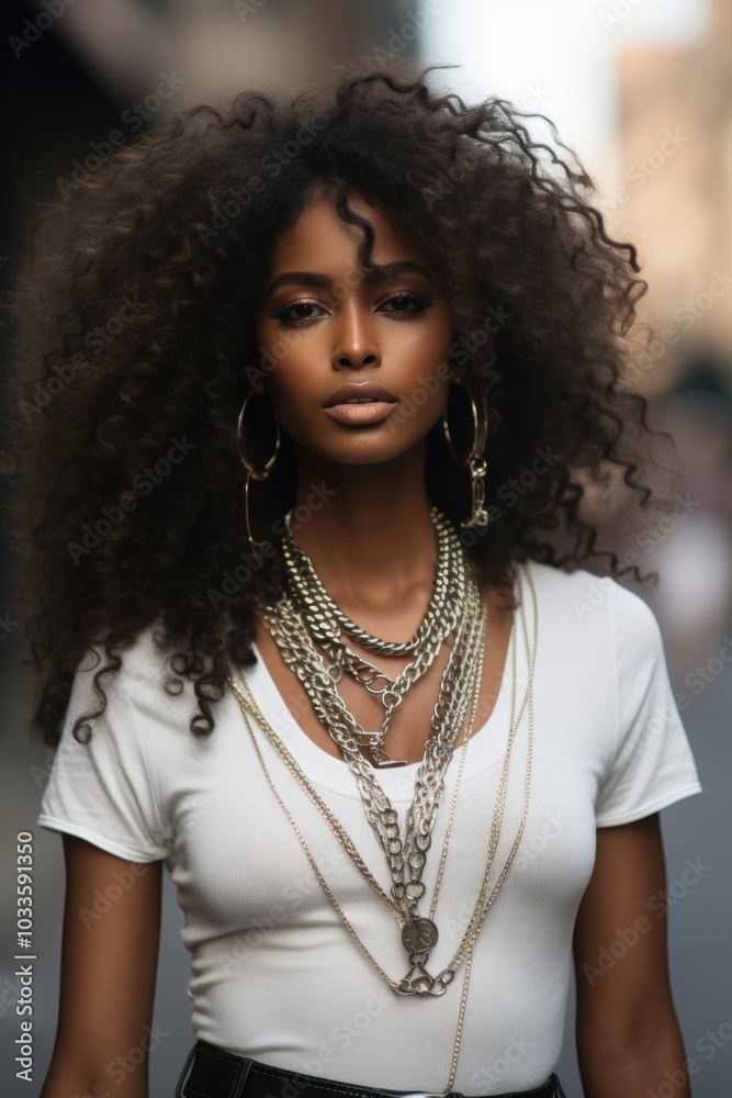 Young African woman photography necklace portrait. Young African woman photography necklace portrait.