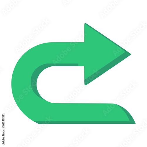 green arrow curve sign vector illustration template design