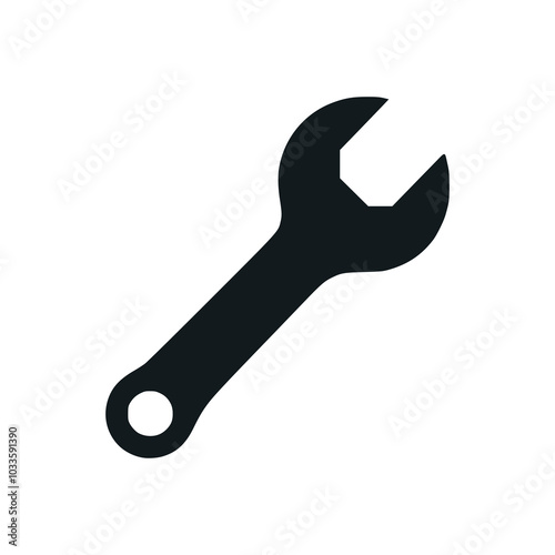 wrench mechanical tool icon logo vector illustration template design