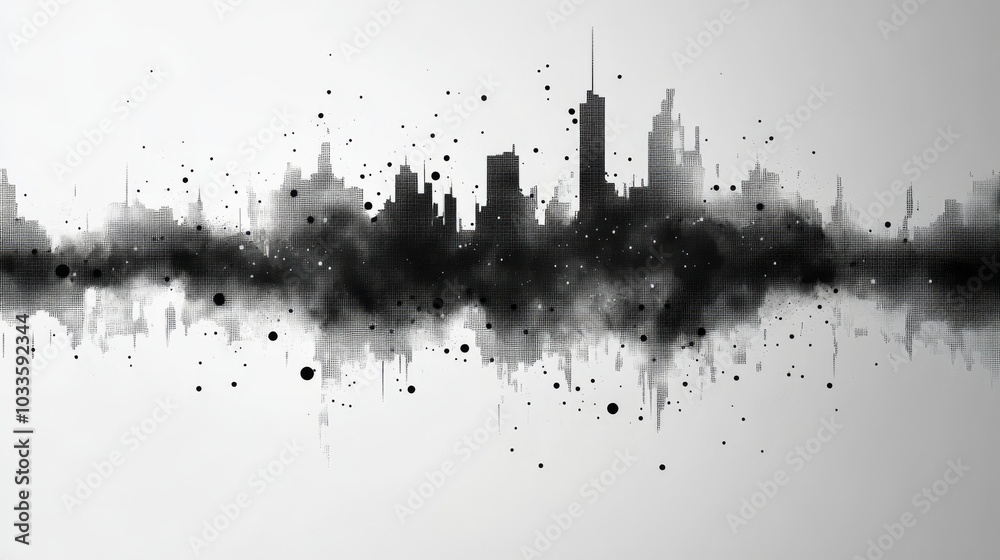 Dusty grungy black texture. Black and white isolated splash of dots and racks. Dusty grungy black texture. Black and white isolated splash of dots and racks.