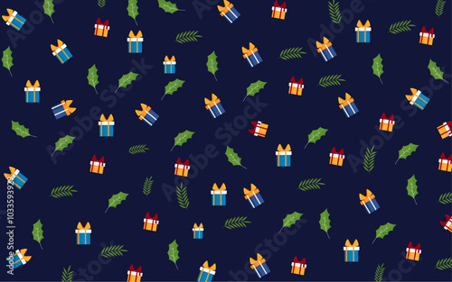 Gift doodle seamless patter christmast