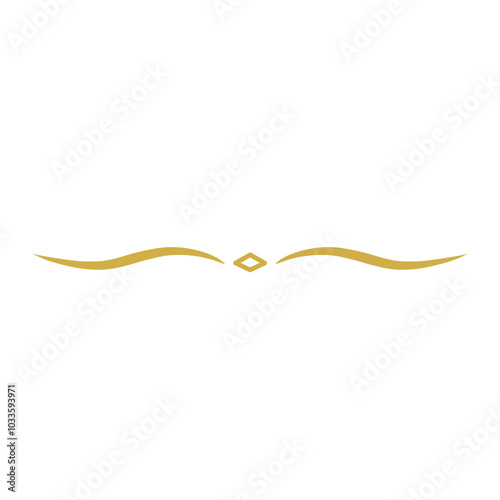 Elegant gold divider thin line classic deco border separator collection isolated on dark background.