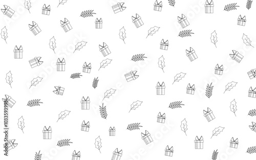 Gift doodle seamless patter christmast