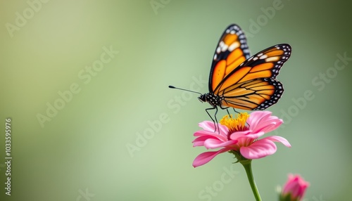 Wallpaper Mural Vibrant Butterfly on a Flower in Soft Focus Background Torontodigital.ca