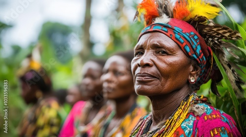 African indigenous leaders work to protect natural resources and biodiversity. At the same time confirming land rights photo