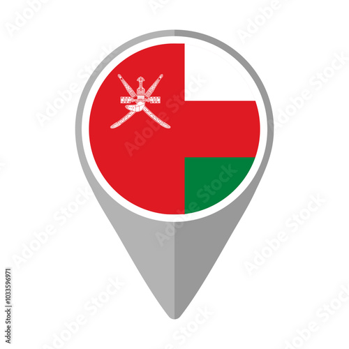 Oman Flag on Location Pin