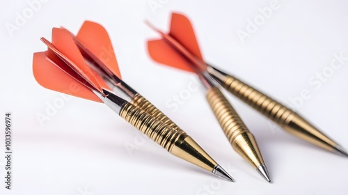 darts on white background with copy space. 