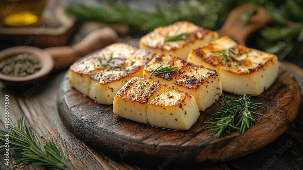 Halloumi Cheese, arranged aesthetically Halloumi Cheese, arranged aesthetically