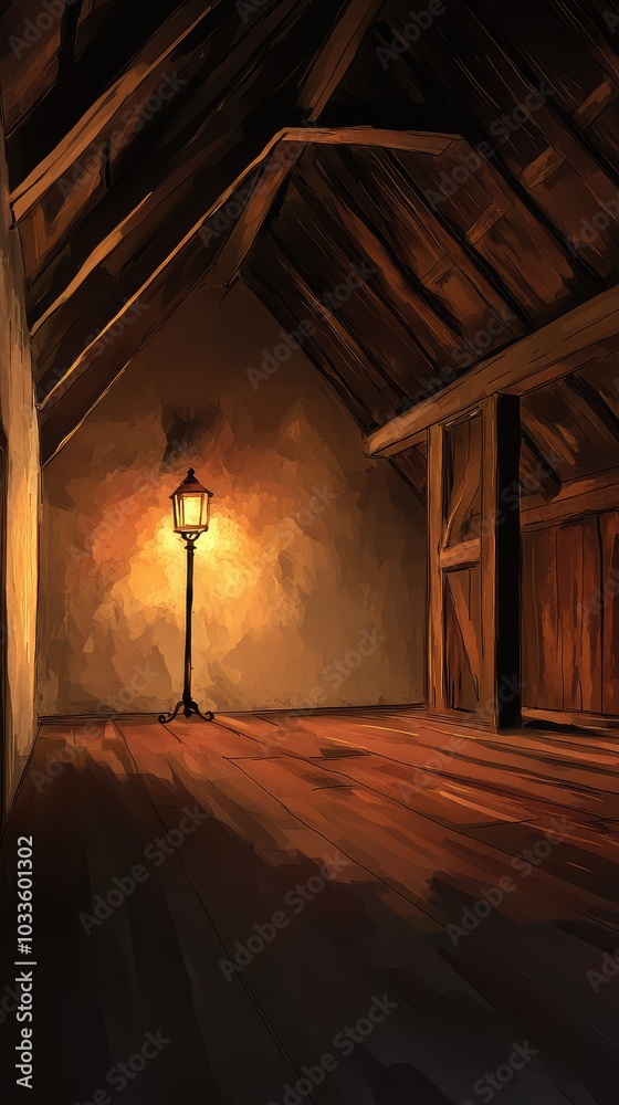 Naklejka premium Spanish Barn Interior in the 18th Century