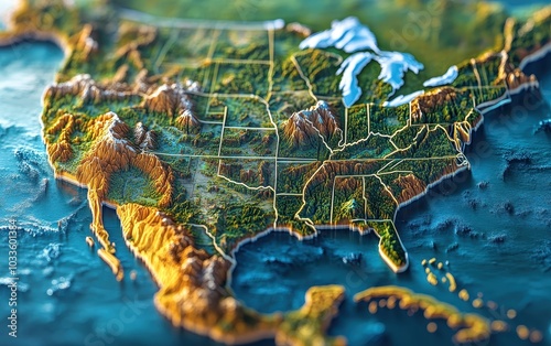 3D Map of the United States