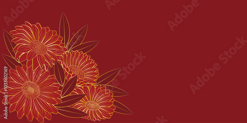 Gerbera flower background, for banners and websites. For covers and posters.  illustration.