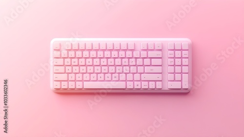 Pink Keyboard on Pink Background Minimalist Technology Concept