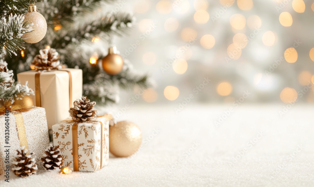 A Christmas tree with a white background and a bunch of presents on it A Christmas tree with a white background and a bunch of presents on it