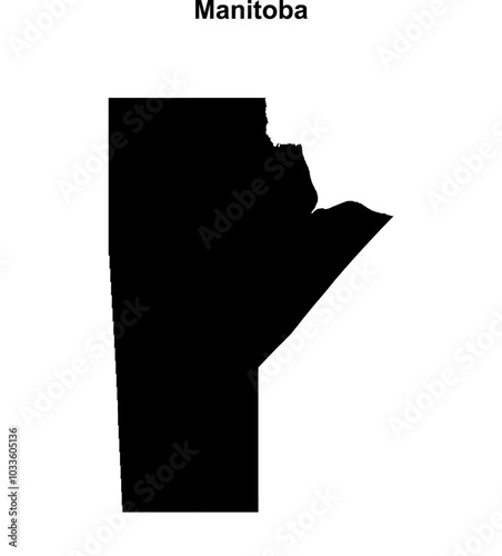 Manitoba blank outline map