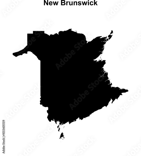 New Brunswick blank outline map