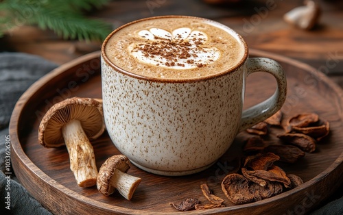 Mushroom Latte with Latte Art