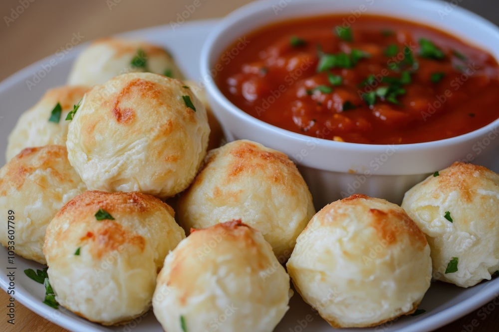 Cheese Ball. Homemade Fried Mozzarella Cheese Balls with Delicious Tomato Sauce Cheese Ball. Homemade Fried Mozzarella Cheese Balls with Delicious Tomato Sauce