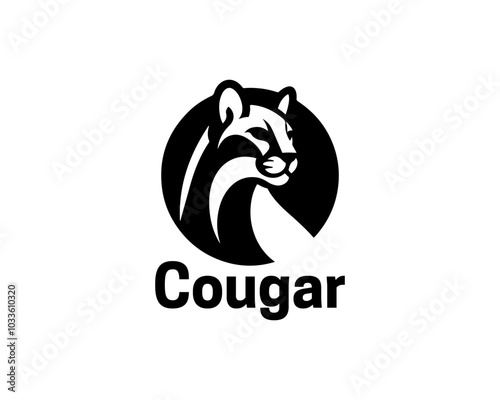 Cougar Head Logo Design Vector Illustration