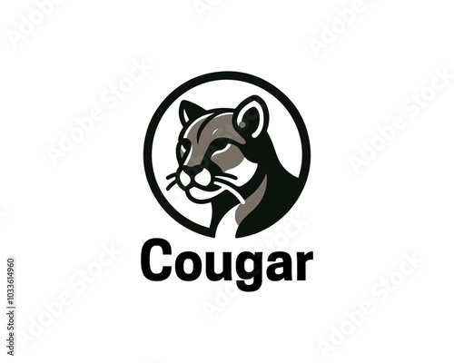 Cougar Head Logo Design Vector Illustration