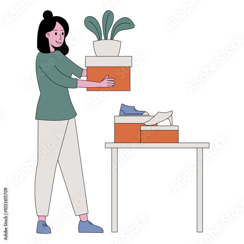Hand drawn flea market illustration