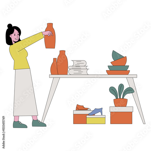 Hand drawn flea market illustration