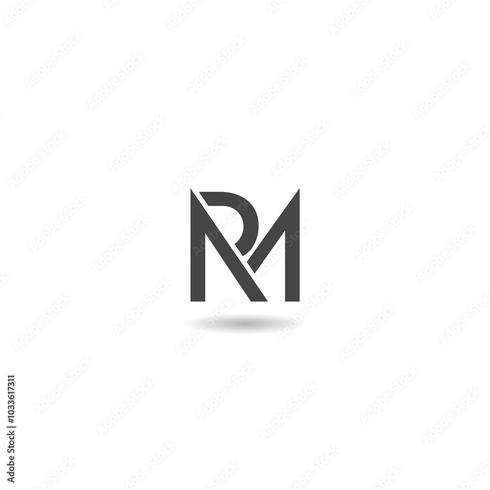RM letter logo concept with shadow RM letter logo concept with shadow