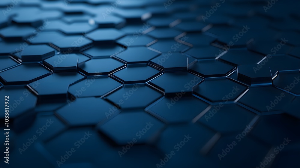 Abstract Pattern of Glossy Blue Hexagons Abstract Pattern of Glossy Blue Hexagons