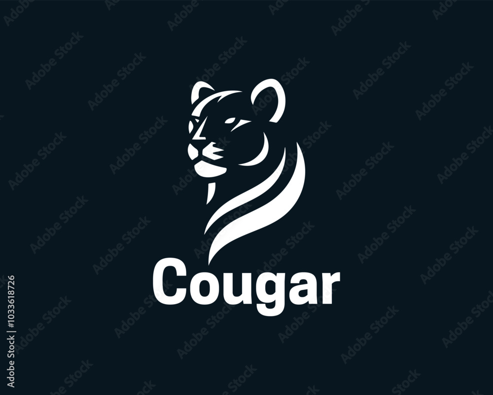 Cougar Head Logo Design icon Vector Illustration Cougar Head Logo Design icon Vector Illustration