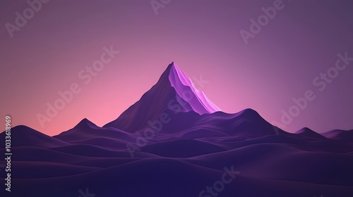 Purple Mountain Range at Sunset. illustration abstract art background for presentations and wallpaper 