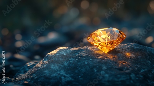 vibrant zircon stone reflecting soft growing light